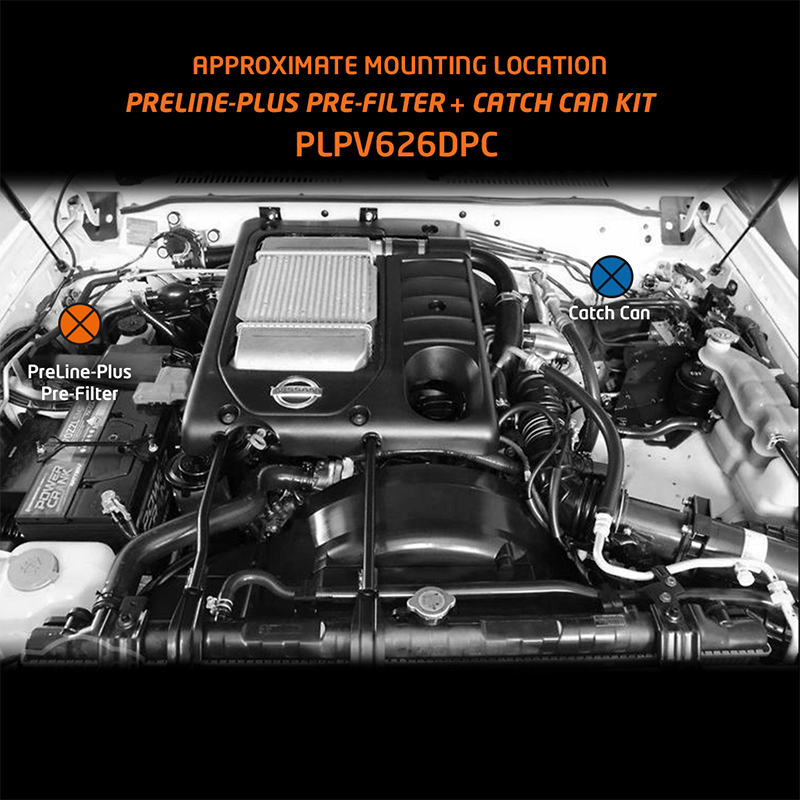 Direction-Plus PreLine-Plus Pre-Filter + ProVent Catch Can Kit Patrol GU PLPV626DPC