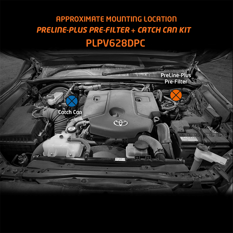 Direction-Plus PreLine-Plus Pre-Filter + ProVent Combo Kit Hilux N80 / Fortuner PLPV628DPC