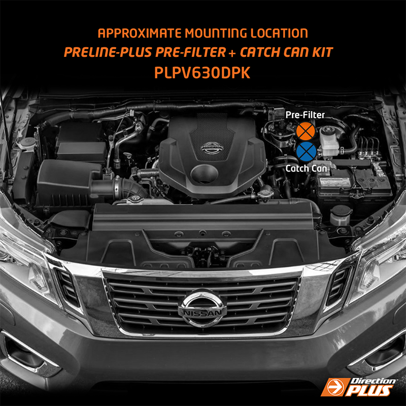 Direction-Plus PreLine-Plus Pre-Filter + ProVent Catch Can Kit Navara NP300 PLPV630DPK