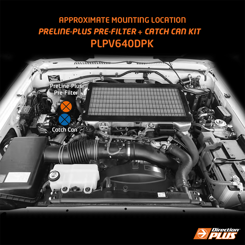 Direction-Plus PreLine-Plus Pre-Filter + ProVent Ultimate Catch Can Kit LandCruiser 70 PLPV640DPK