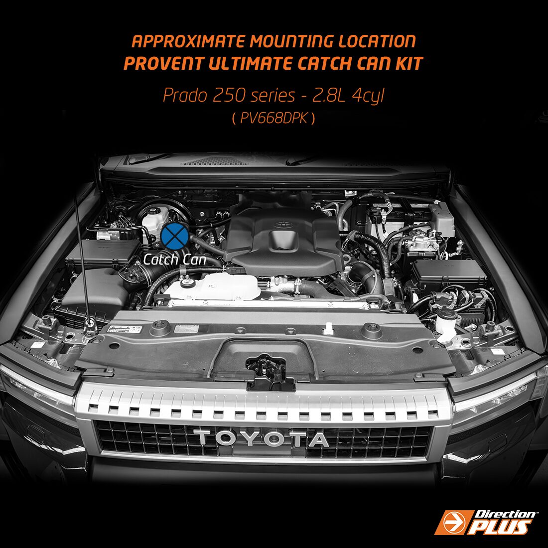 Direction-Plus ProVent Ultimate Catch Can Kit Toyota Prado 250 PV668DPK