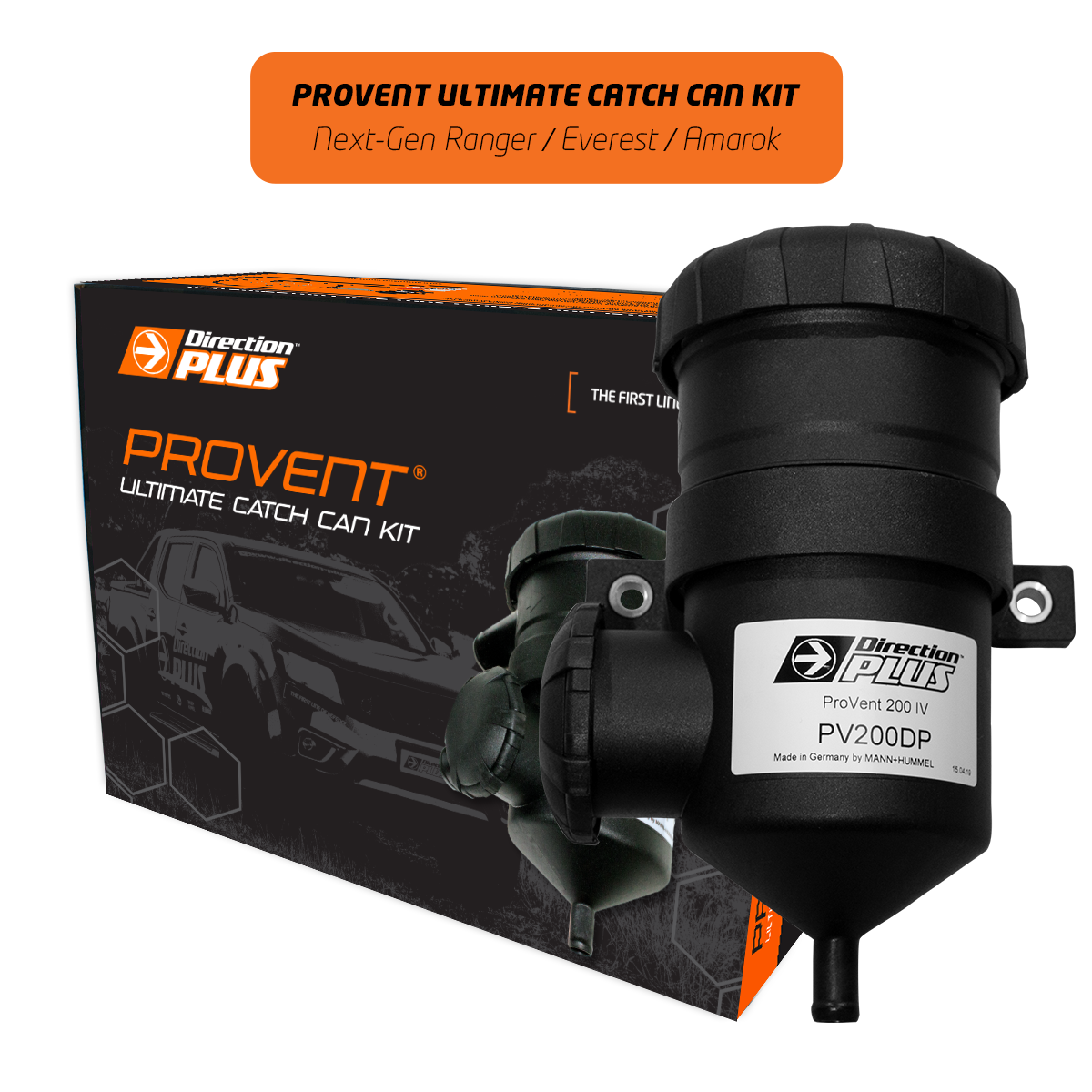Direction-Plus ProVent Ultimate Catch Can Kit Next Gen Ranger / Everest / Amarok 2L 4cyl PV672DPK