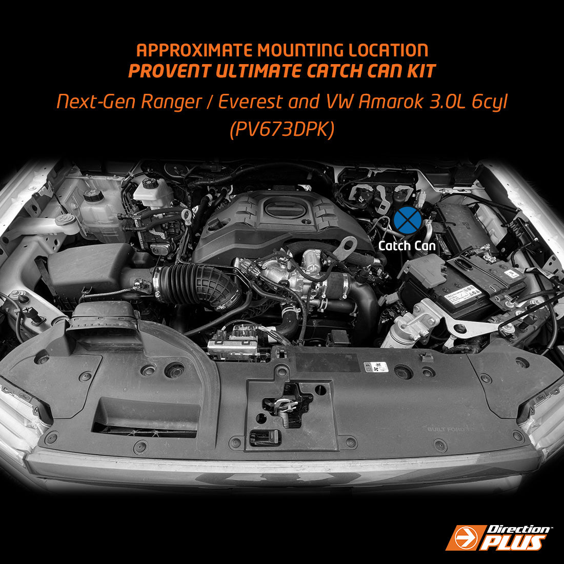 Direction-Plus ProVent Ultimate Catch Can Kit Next Gen Ranger / Everest & VW Amarok V6 PV673DPK