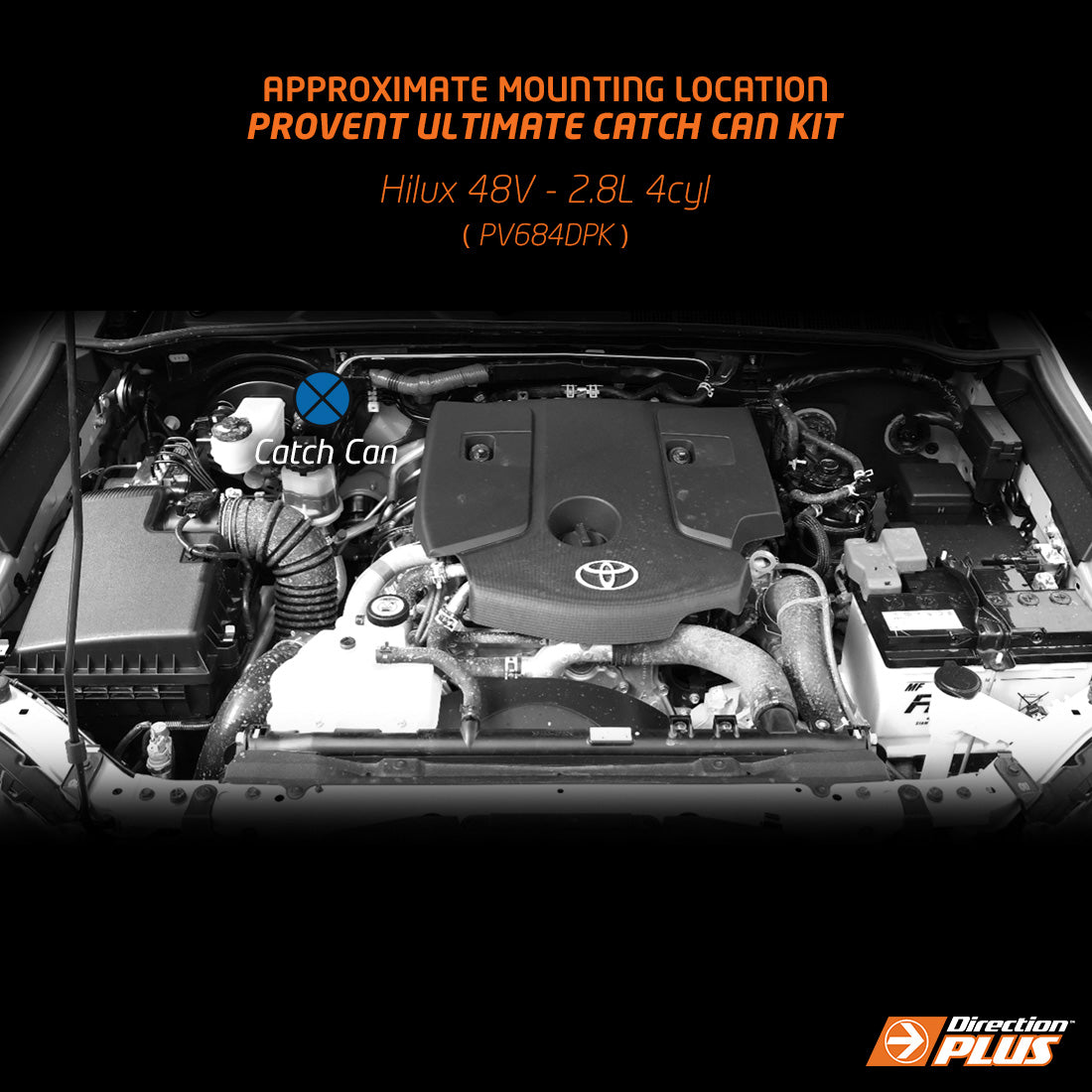 Direction-Plus ProVent Ultimate Catch Can Kit Toyota Hilux N80 & N90 Hybrid 48V PV684DPK