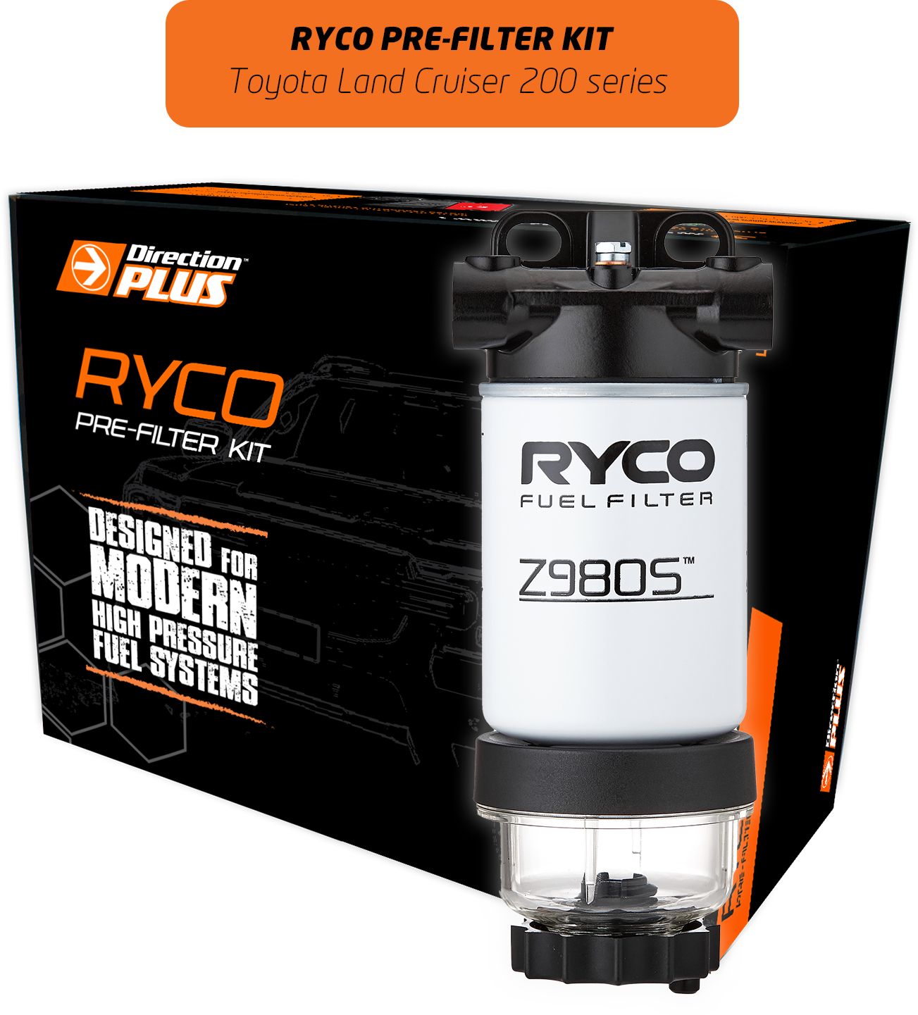 Direction-Plus Ryco Pre-Filter Kit LandCruiser 200 (rc615dpk) + Wireless Sensor Kit RC615DPK