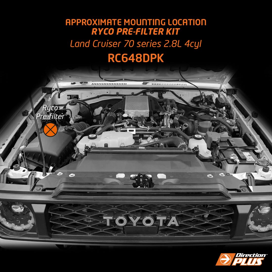 Direction-Plus Ryco Pre-Filter Kit LandCruiser 70 Series RC648DPK