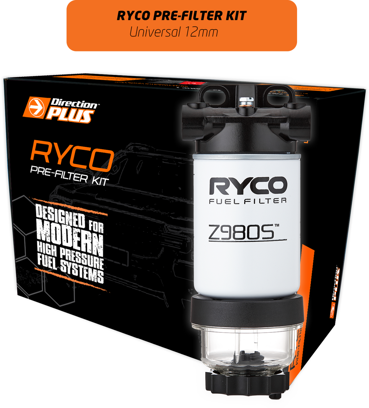 Direction-Plus Universal 12mm Ryco Pre-Filter Kit RC802DPK