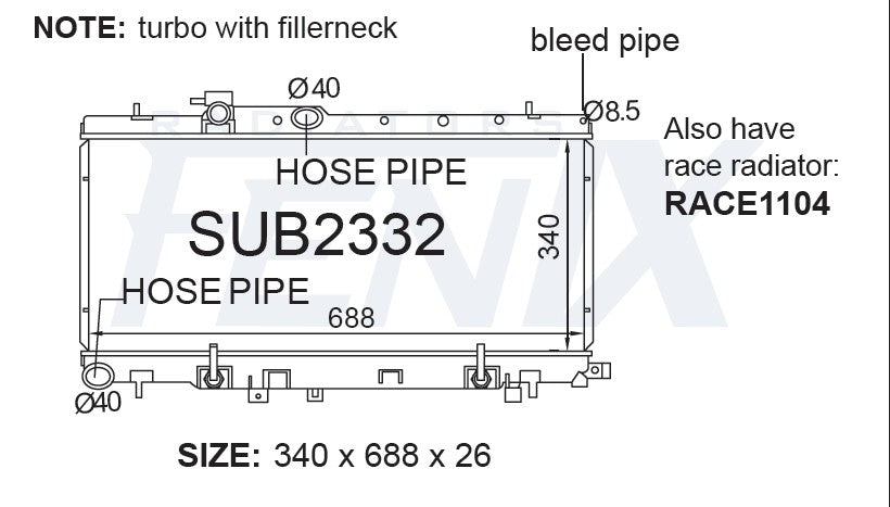 Subaru Impreza WRX Radiator