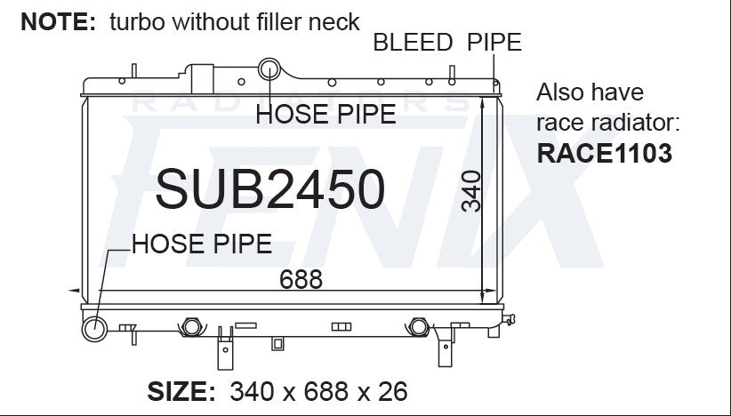 Subar Impreza WRX Radiator