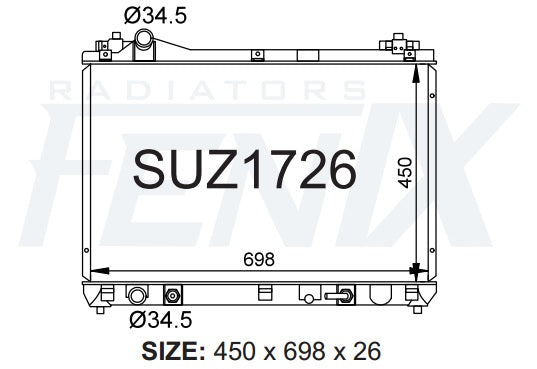 Suzuki Grand Vitara 2.4 4cyl Radiator (AUG/2008 - JAN/2019)