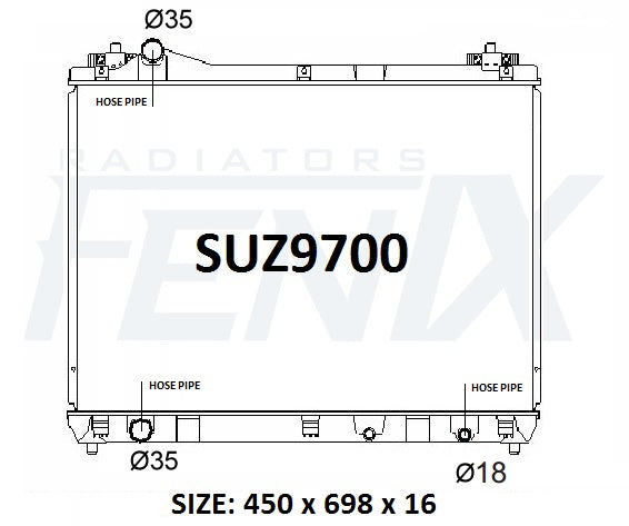 Suzuki Grand Vitara 1.9 4cyl Diesel Radiator (SEP/2005 - SEP/2014)