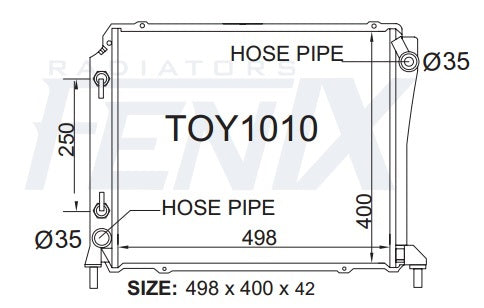 Toyota Hiace LH Series Diesel Radiator (AUG/1989 - FEB/2005)