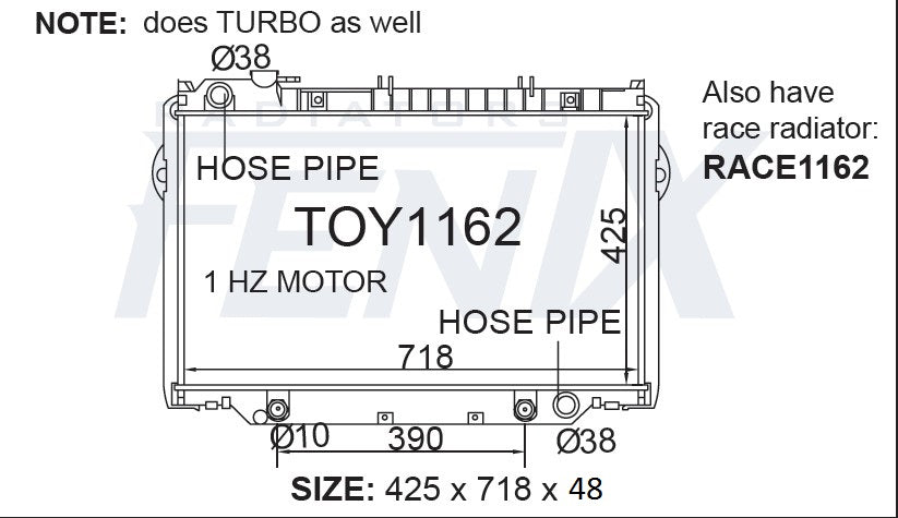 Toyota Landcruiser HZJ80 FJ80 Radiator
