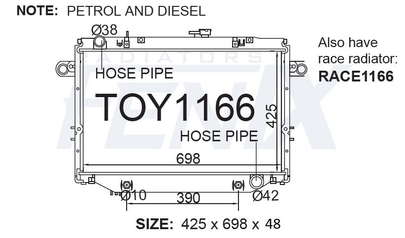 Toyota Landcruiser FZJ105 Radiator