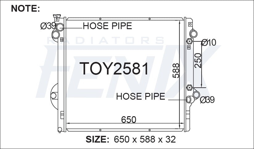 Toyota Landcruiser Prado KZJ120 Radiator