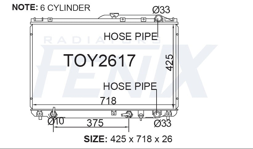 Toyota Camry SXV10 VCV10 6cyl Radiator