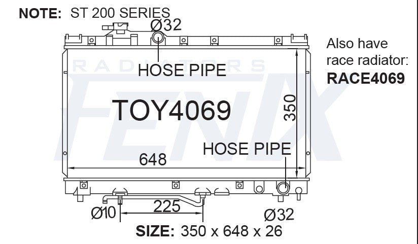 Toyota Celica ST204 ST205 Radiator
