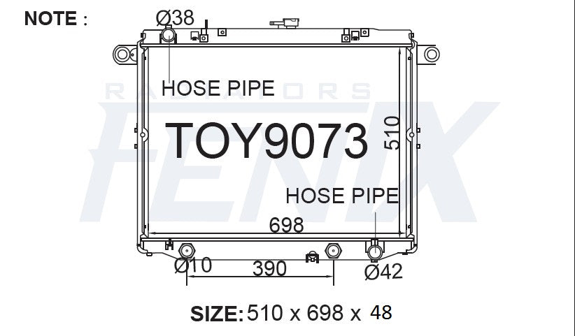 Toyota HDJ100 Landcruiser Radiator 1HDFTE (Heavy Duty Core)