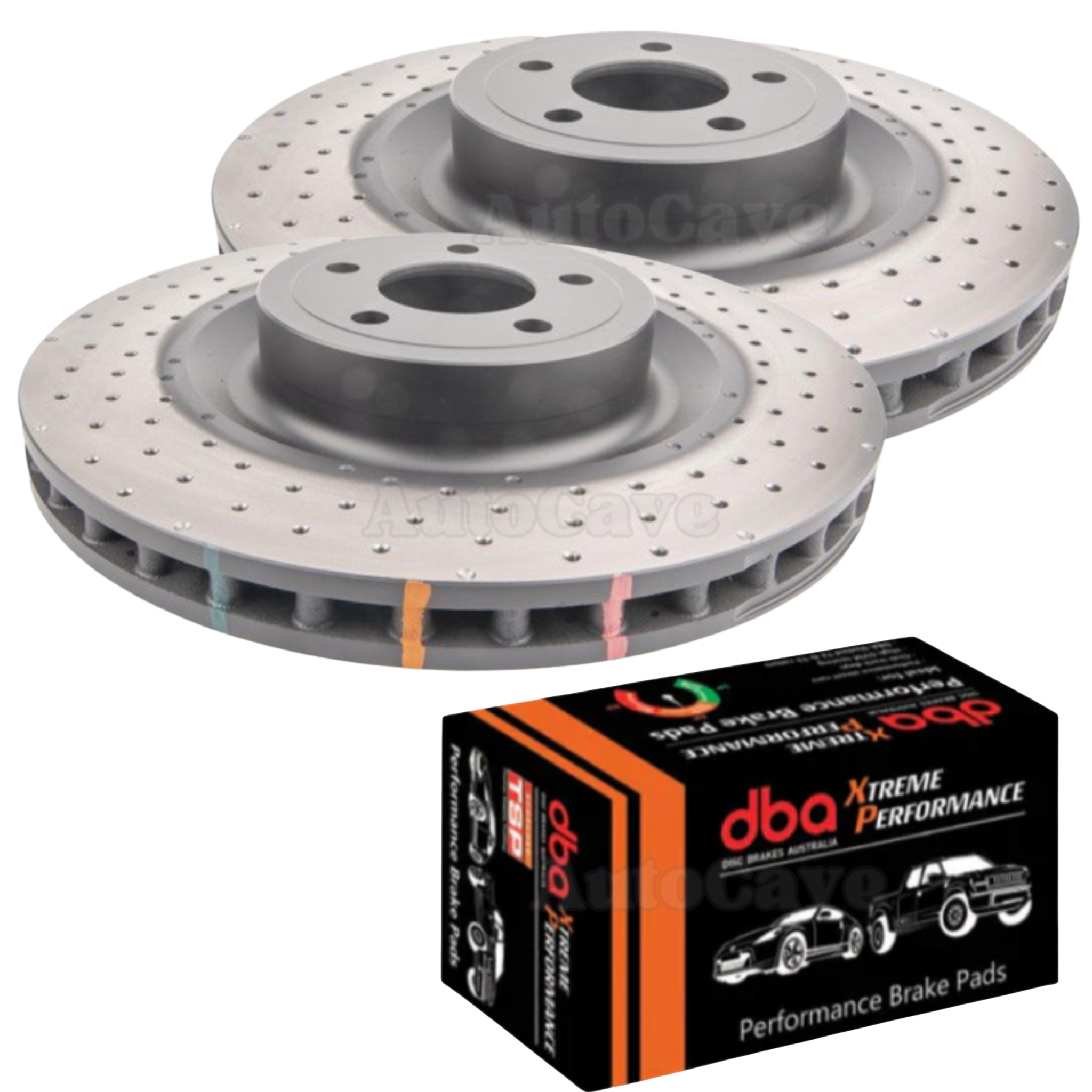 Ford Mustang V8 14-24 Front DBA Drilled Brembo Brake Package