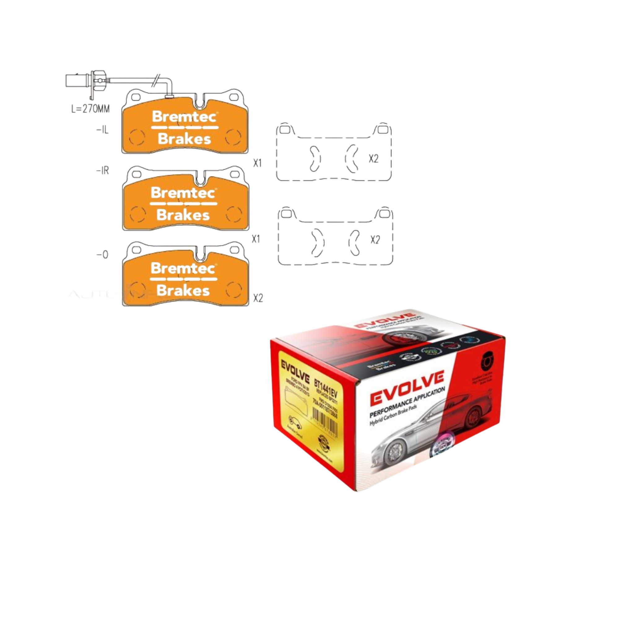Audi R8 Rear Brake Pad Set W/ Sensor 2012-2016