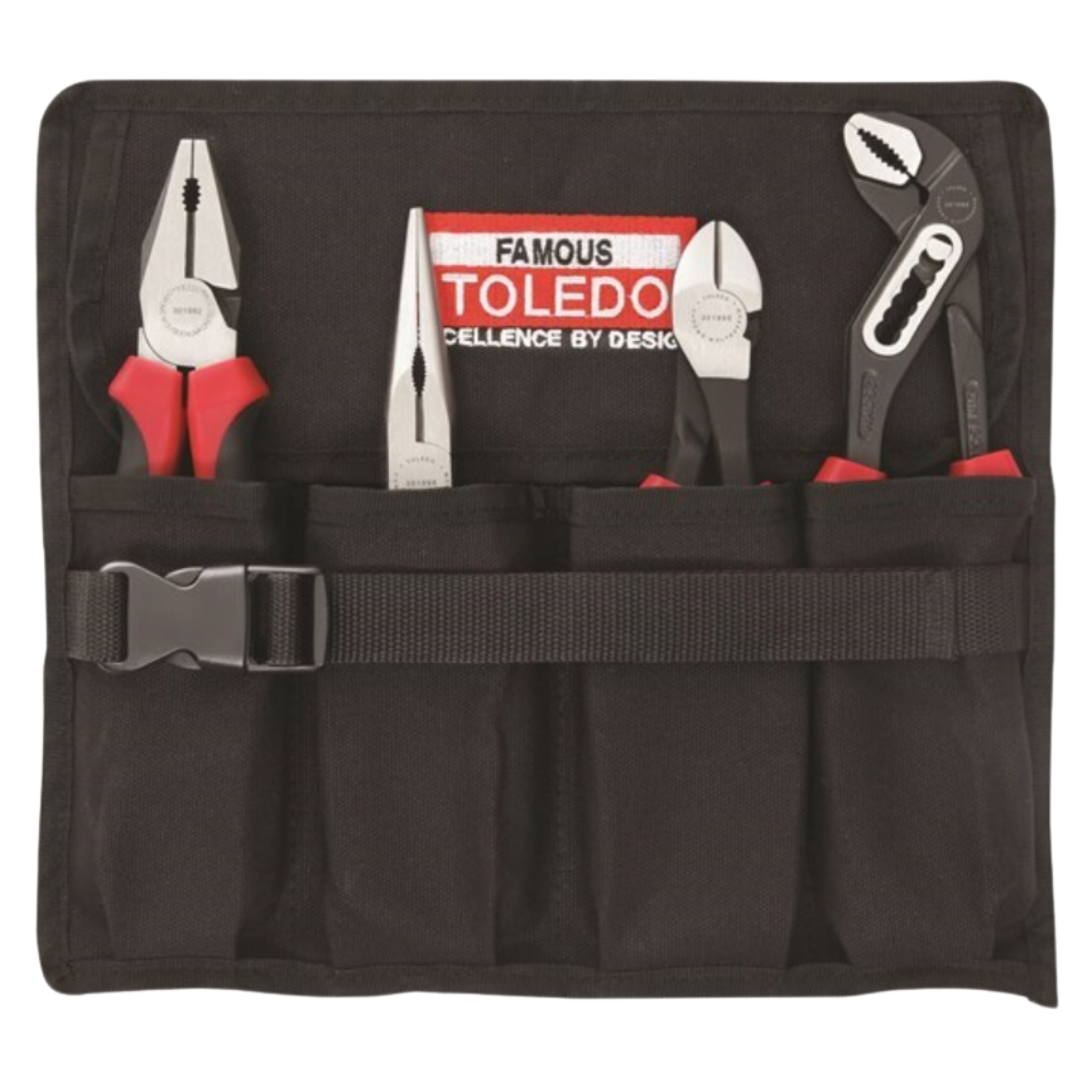 Toledo Plier Set 4pc w/ Tool Roll Pouch