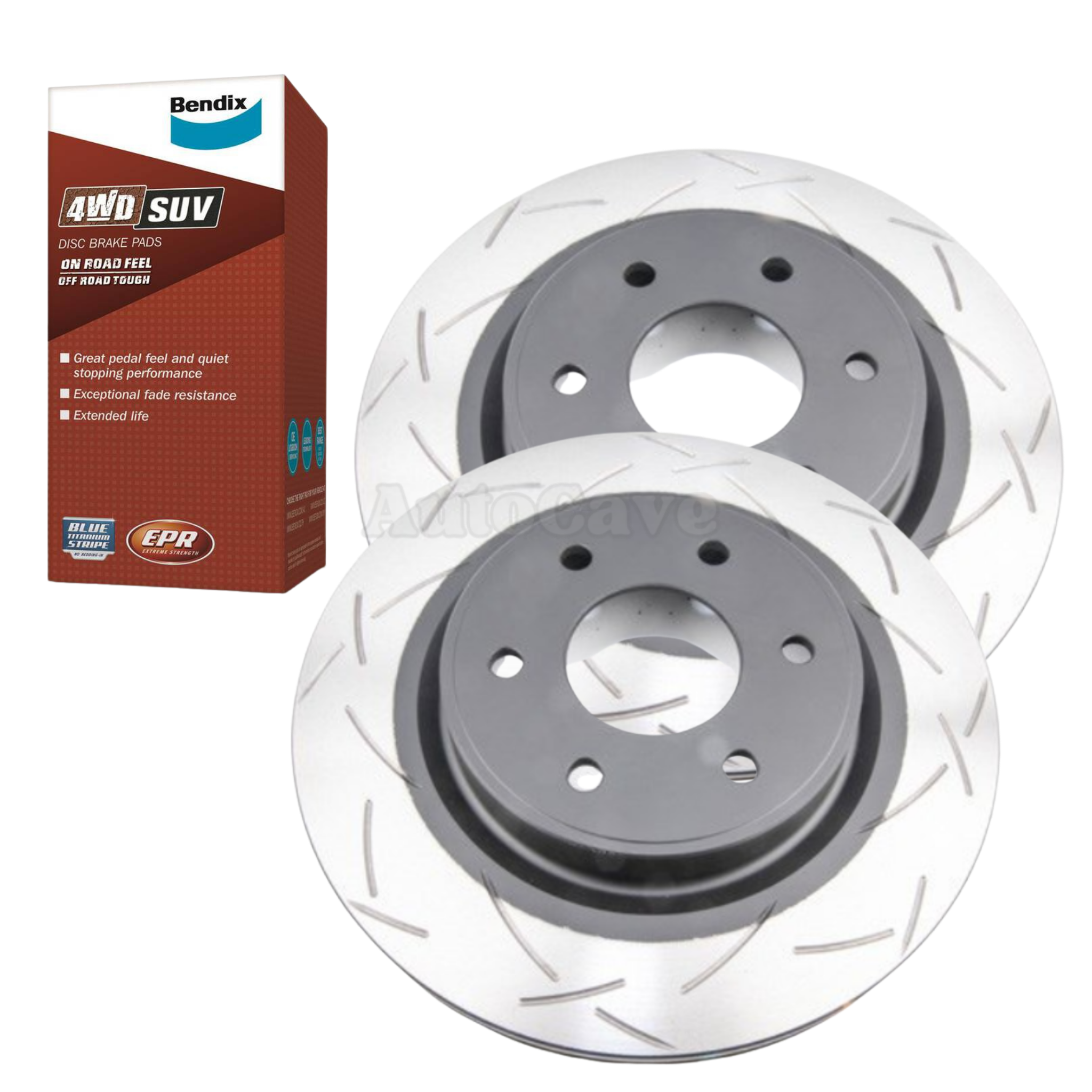 Front DBA+Bendix Slotted Brake Package Nissan Navara NP300 D23 2015+