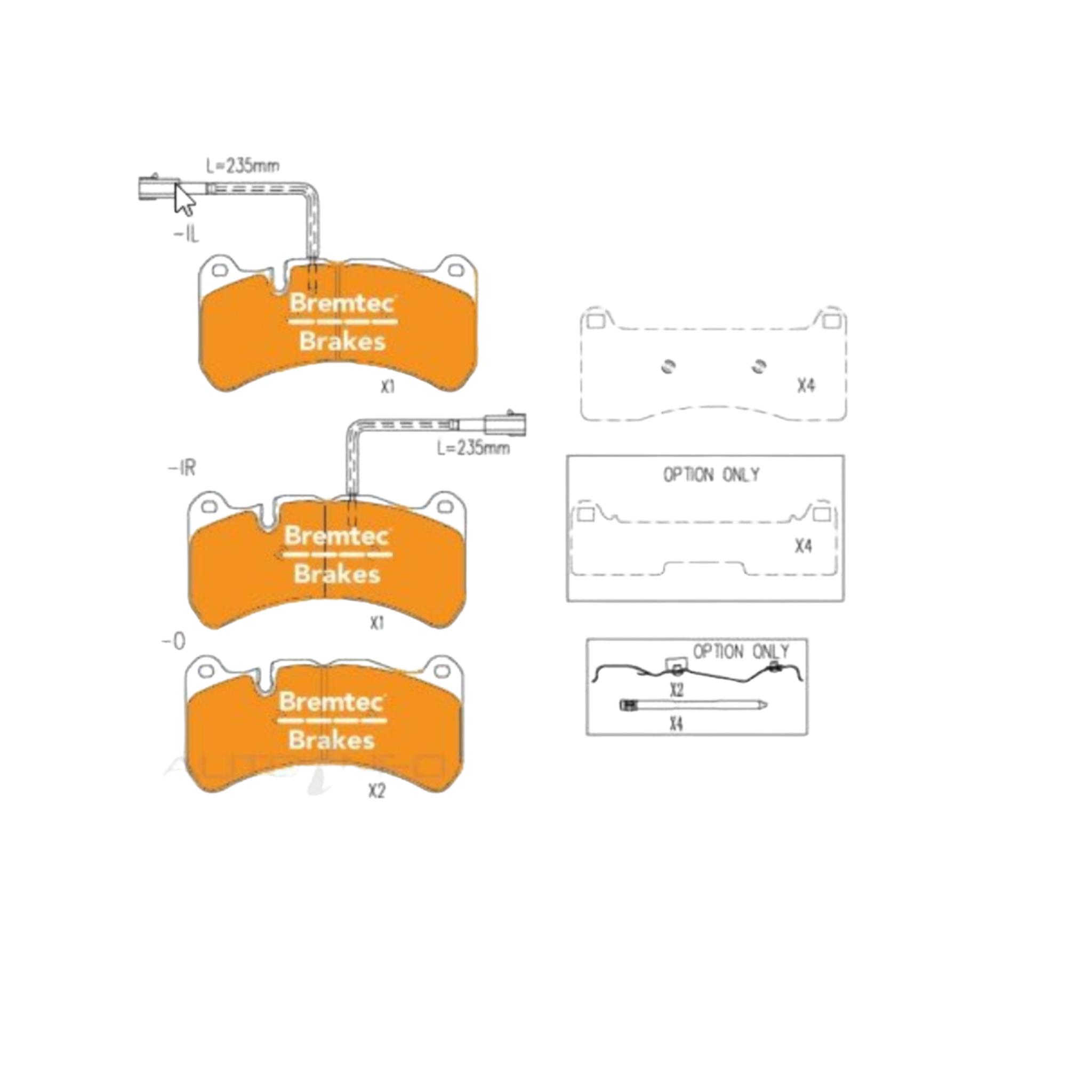 Maserati Quattroporte 2018-2023 Front Brake Pads & Sensors