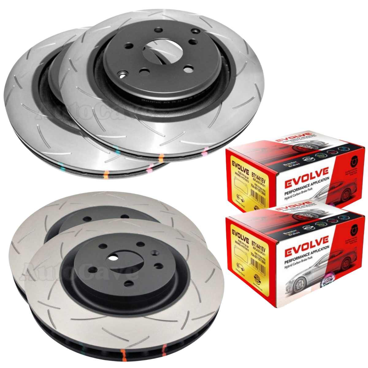 Holden Commodore VF SS Redline Front+Rear Slotted Brake Package DBA T3 Bremtec Evolve