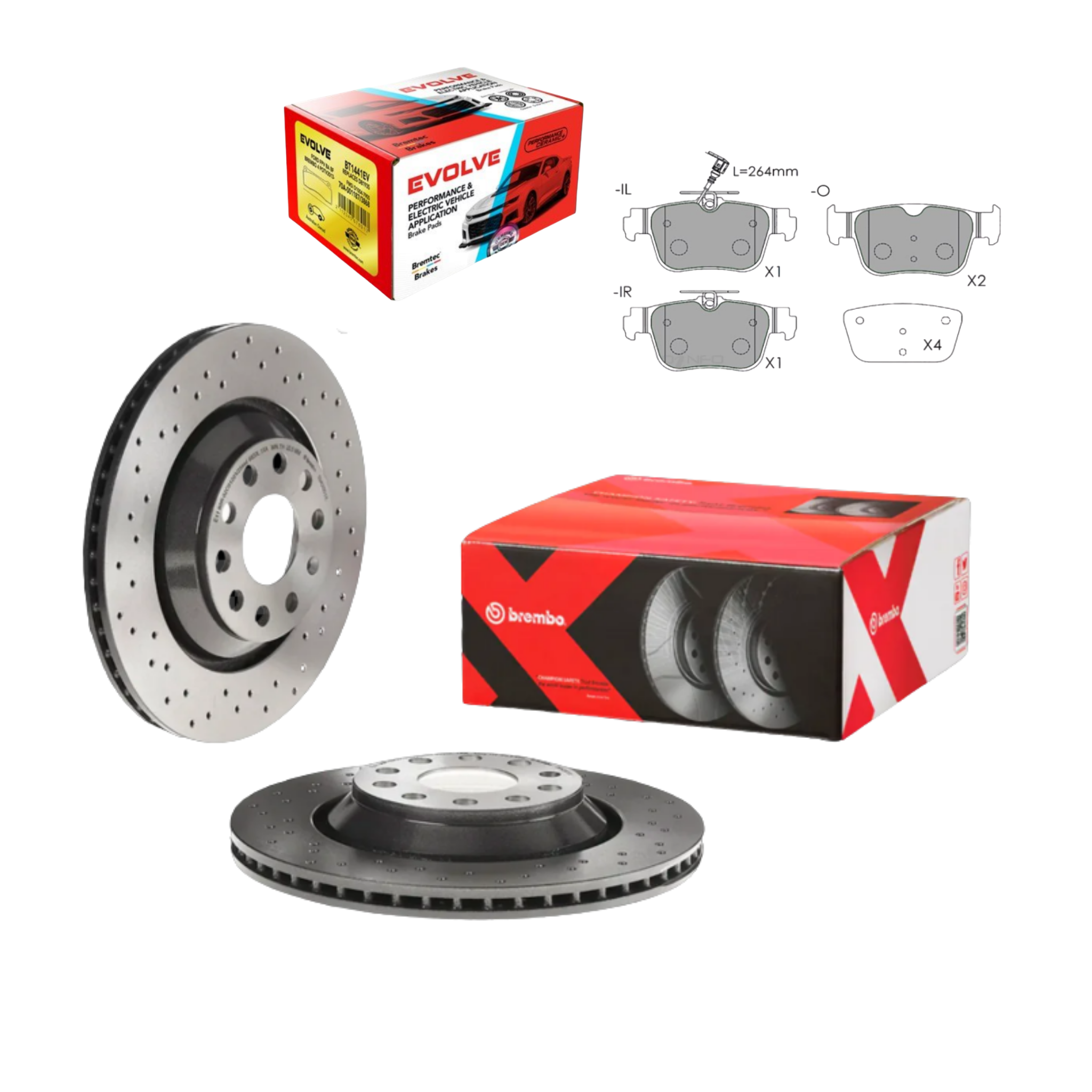 Audi RS3 8Y 2022+ Rear Brake Package - 310mm Drilled Rotors & Pads