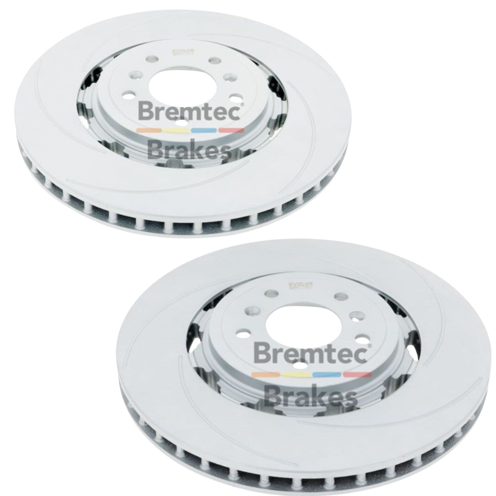 Pair Front Slotted Brake Disc Rotors Aston Martin Rapide Bremtec