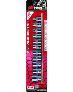 Pro-Kit Socket Set E Torx 3/8" Drive - 11 Piece On Rail