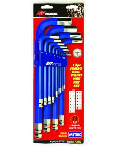 Pro-Kit Jumbo Hex Key Set 13 Piece - Metric Extra Long Ball End Magnetic Tips