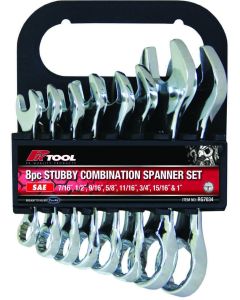 Pro-Kit Stubby Comb Spanner Set - 8 Piece Imperial